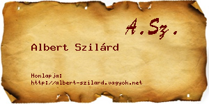 Albert Szilárd névjegykártya