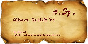 Albert Szilárd névjegykártya