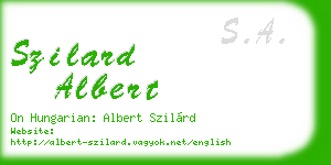 szilard albert business card